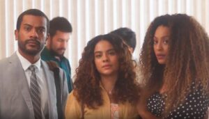 Ben, Jenifer e Sol em audiência (Foto: Reprodução / Globo)