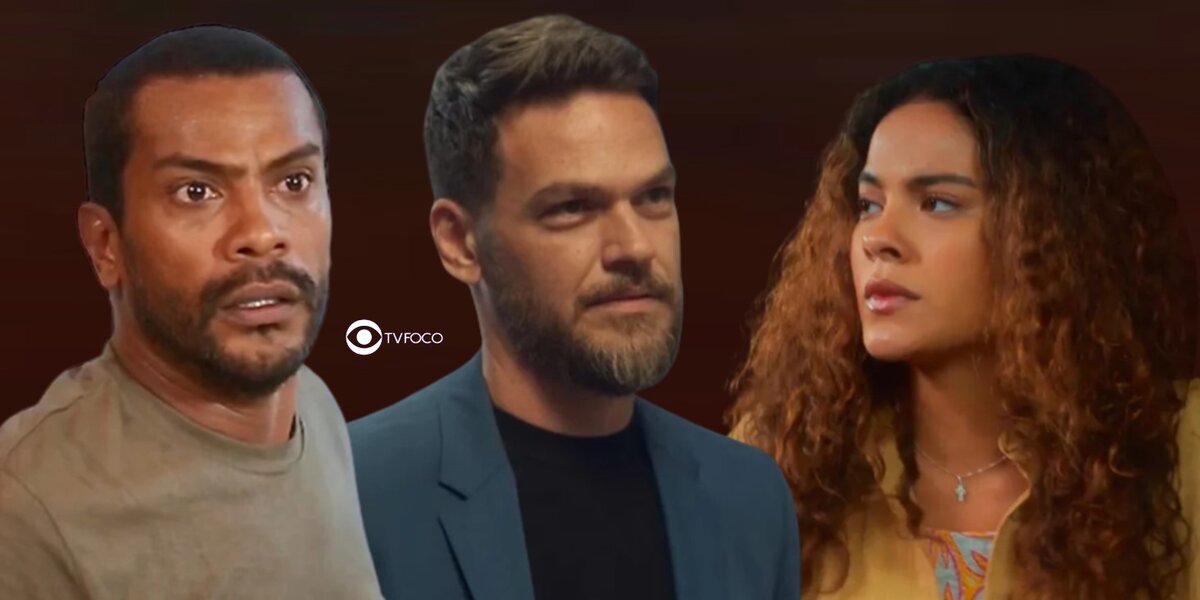 Ben, Theo e Jenifer em cenas de Vai na Fé (Foto: Reprodução / Globo / Montagem TV Foco)