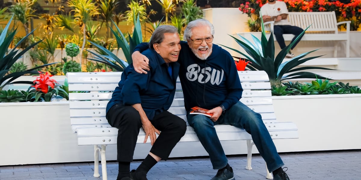 Dedé Santana e Carlos Alberto na "Praça" (Foto: Lourival Ribeiro/SBT)