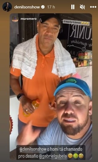 Treinador Mu Romero tirou uma onda do comentarista após vencê-lo no tênis (Reprodução: Instagram)