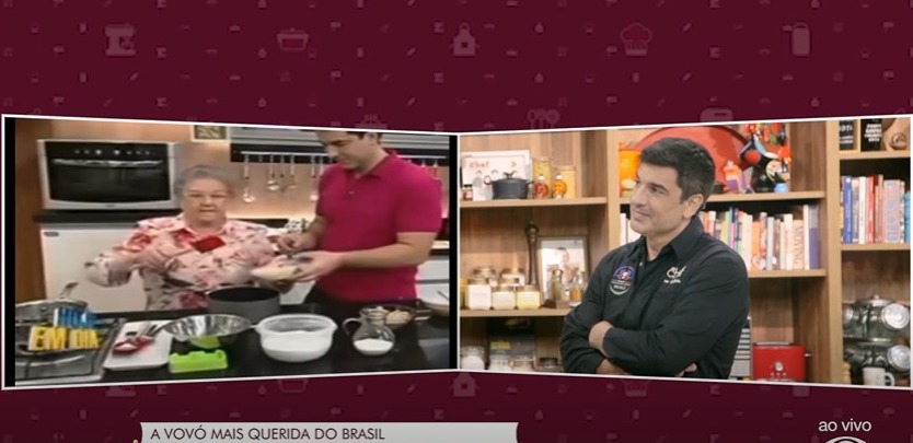 O apresentador decidiu passar algumas cenas do Hoje Em Dia, para homenagear a estrela da TV (Reprodução: Band)