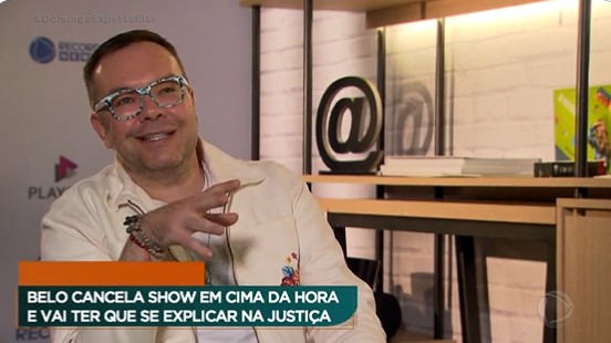 Felipeh Campos falou sobre o caso de Belo no Domingo Espetacular (Foto: Reprodução)