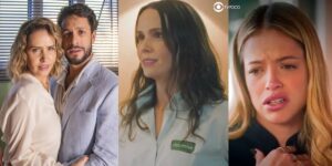 Gladys, Luigi, Lucinda e Graça em cenas de Terra e Paixão (Foto: Reprodução / Globo)