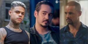 Hugo, Simas e Orfeu em cenas de Vai na Fé (Foto: Reprodução / Globo)