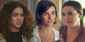 Jenifer, Helena e Clara em cenas de Vai na Fé (Foto: Reprodução / Globo / Montagem TV Foco)