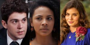 Júlio, Sônia e Marê em cenas de Amor Perfeito (Foto: Reprodução / Globo / Montagem TV Foco)