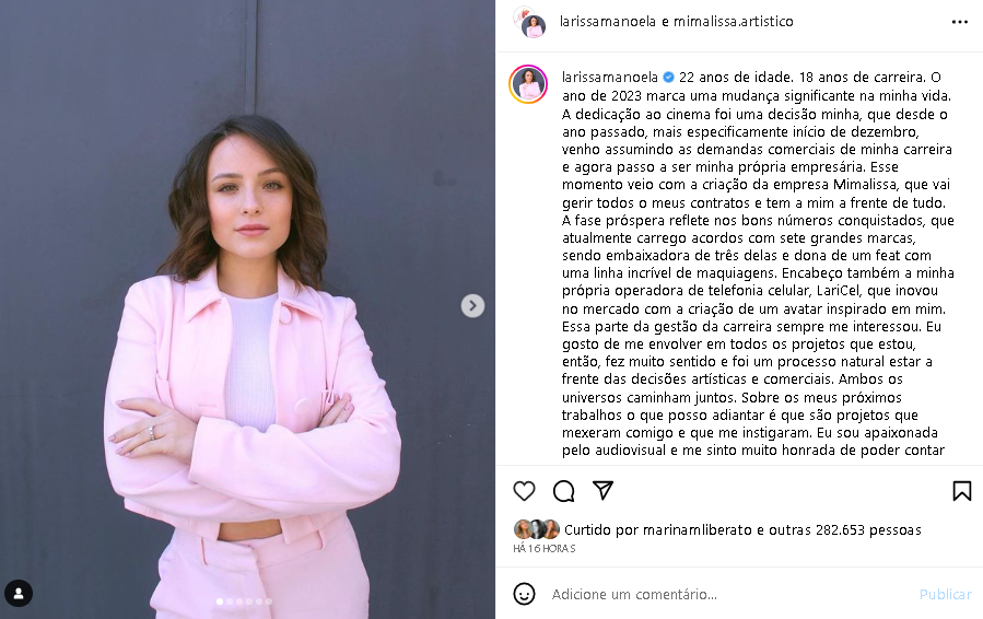 Larissa Manoela deu recado a respeito do rumo de sua carreira