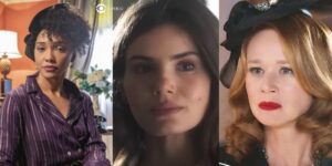 Lucília, Marê e Gilda em cenas de Amor Perfeito (Foto: Reprodução / Globo)