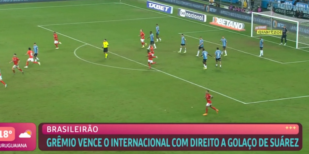 "Mais Você" mostrou vitória do Grêmio em cima do Internacional (Foto: Reprodução/TV Globo)