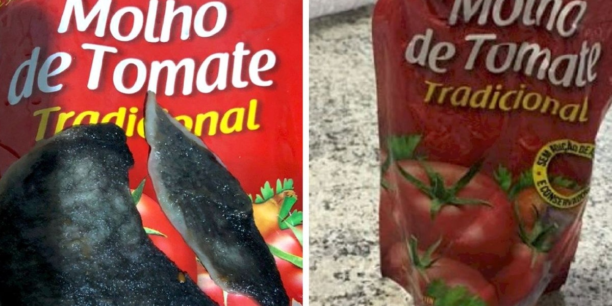 Molho de tomate da Fugini mofado (Foto: Divulgação/Polícia Civil)