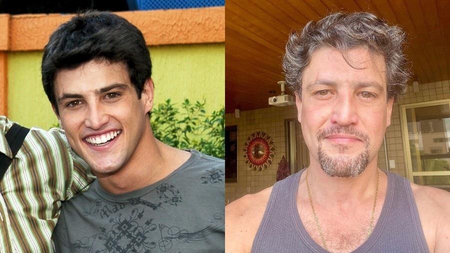 o ator Alexandre Slaviero em malhação e atualmente - Foto Reprodução