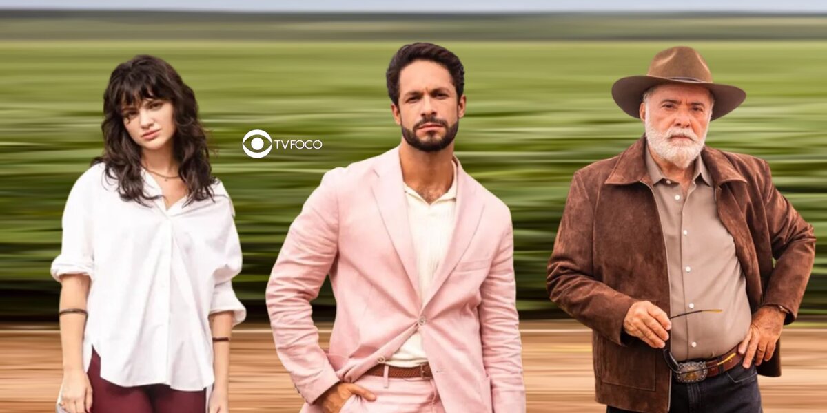 Petra, Luigi e Antônio em Terra e Paixão (Foto: Reprodução / Globo / Montagem TV Foco)