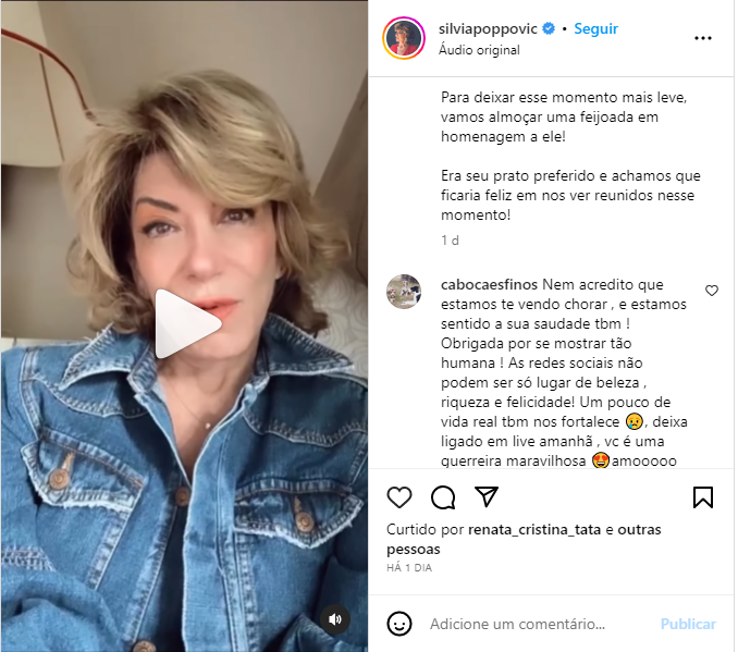 Homenagem da jornalista ao marido no Instagram - Foto: Reprodução/Instagram