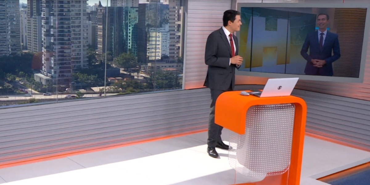 Alan Severiano comandando o "SP1" (Foto: Reprodução/TV Globo)