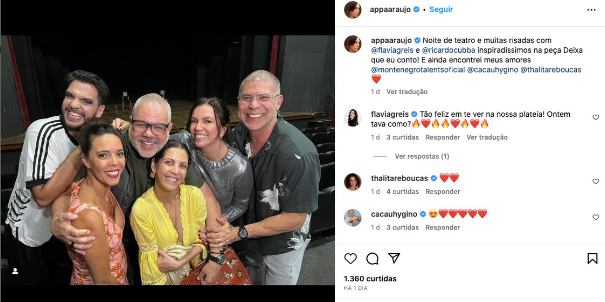 Ana Paula Araújo ao lado dos amigos (Foto: Reprodução / Instagram) 