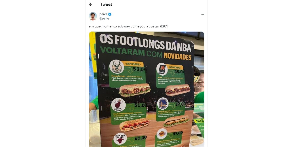 Lojas fechadas e comprado por concorrente: Subway vive mudança drástica e gera revolta nos clientes - Foto: Reprodução