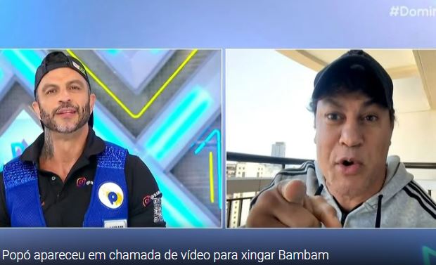 Bamabm e Popó protagonizam briga no Domingo Legal, do SBT, apresentado por Celso Portiolli - Foto Reprodução SBT