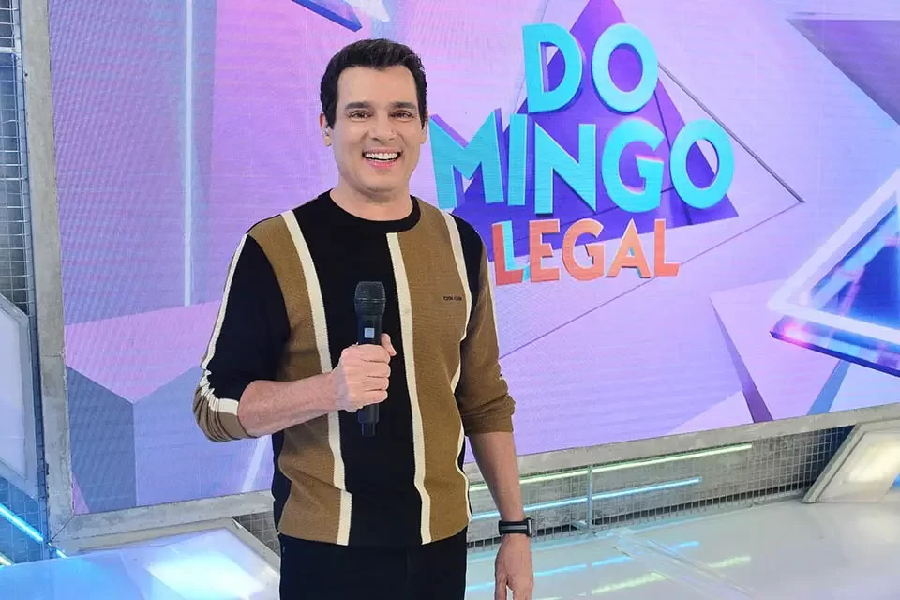 Celso Portiolli sob o comando do 'Domingo Legal' (Foto: Reprodução/ Internet)