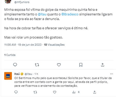 Clientes do Itaú estão revoltados - Foto Twitter