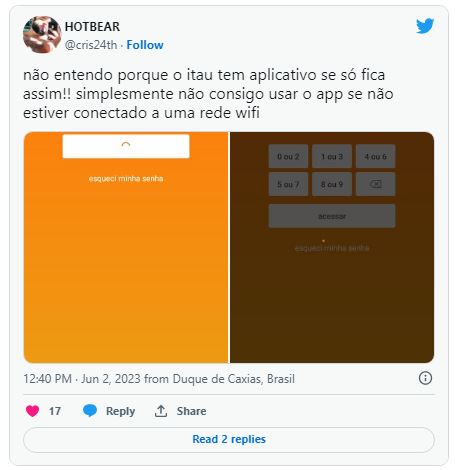 Clientes do Itaú ficam enfurecidos com situação - Foto Reprodução Twitter