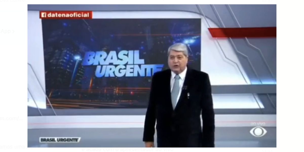 Datena durante o Brasil Urgente (Foto: Reprodução / Band)