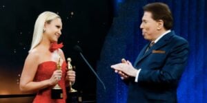 Eliana e Silvio Santos no Troféu Imprensa (Foto: Reprodução / SBT)