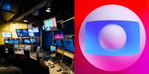 Estúdios de Tv vazio ao lado da Logo da Globo - Foto Reprodução Internet