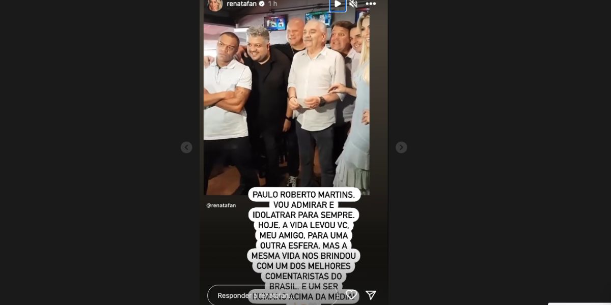 Renata Fan faz homenagem para Paulo Roberto Martins (Foto: Reprodução / Instagram)