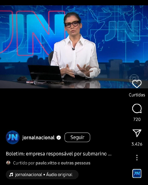 Boletim de Renata Vasconcellos foi publicação no Instagram (Foto: Reprodução/ Instagram)