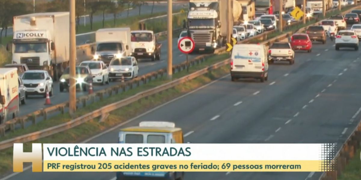 Reportagem sobre acidentes (Foto: Reprodução / Jornal Hoje da Globo)