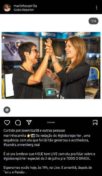 Publicação de Camila Marinho (Foto: Reprodução/ Instagram)