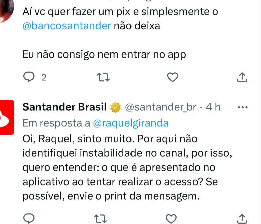 Todos precisam saber sobre a situação que está enfurecendo os clientes da empresa Santander nesta segunda-feira (5) - Foto Reprodução Twitter