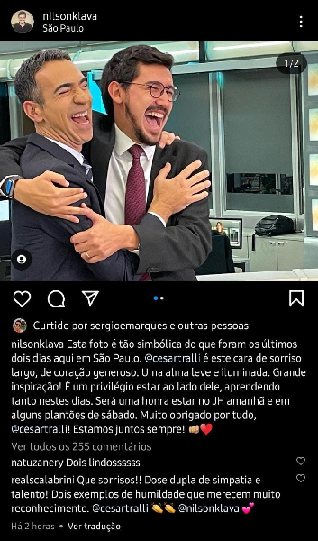 Publicação de Nilson Klava (Foto: Reprodução/ Instagram)