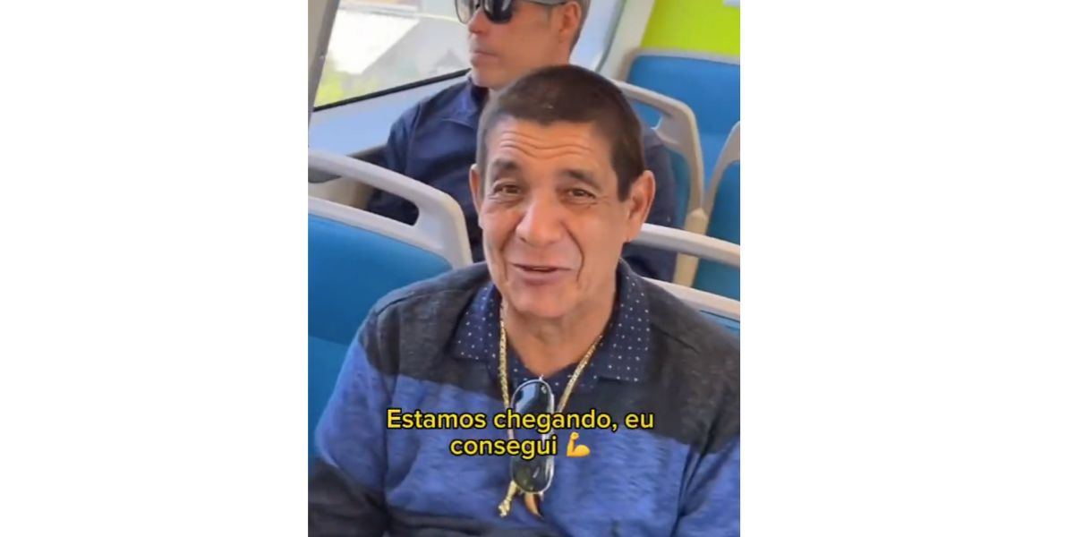 Zeca Pagodinho anda de metrô pela primeira vez (Foto: Reprodução / Twitter)