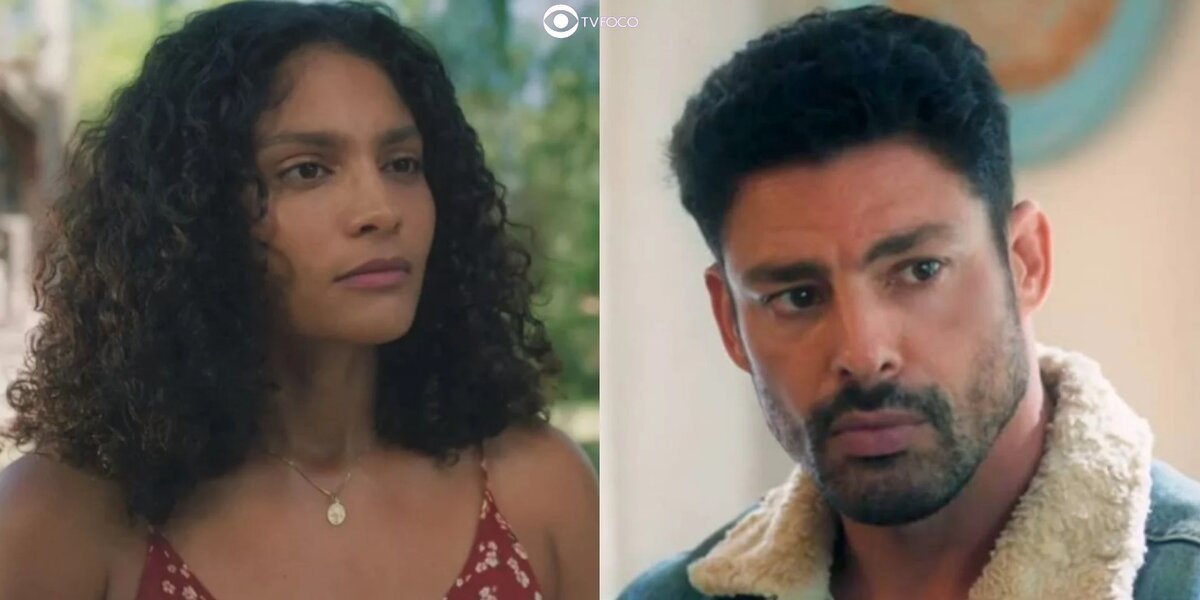 Aline e Caio em cenas de Terra e Paixão (Foto: Reprodução / Globo)