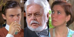 Bernardo, Klaus e Bárbara em cenas de Chocolate com Pimenta (Foto: Reprodução / Globo / Montagem TV Foco)