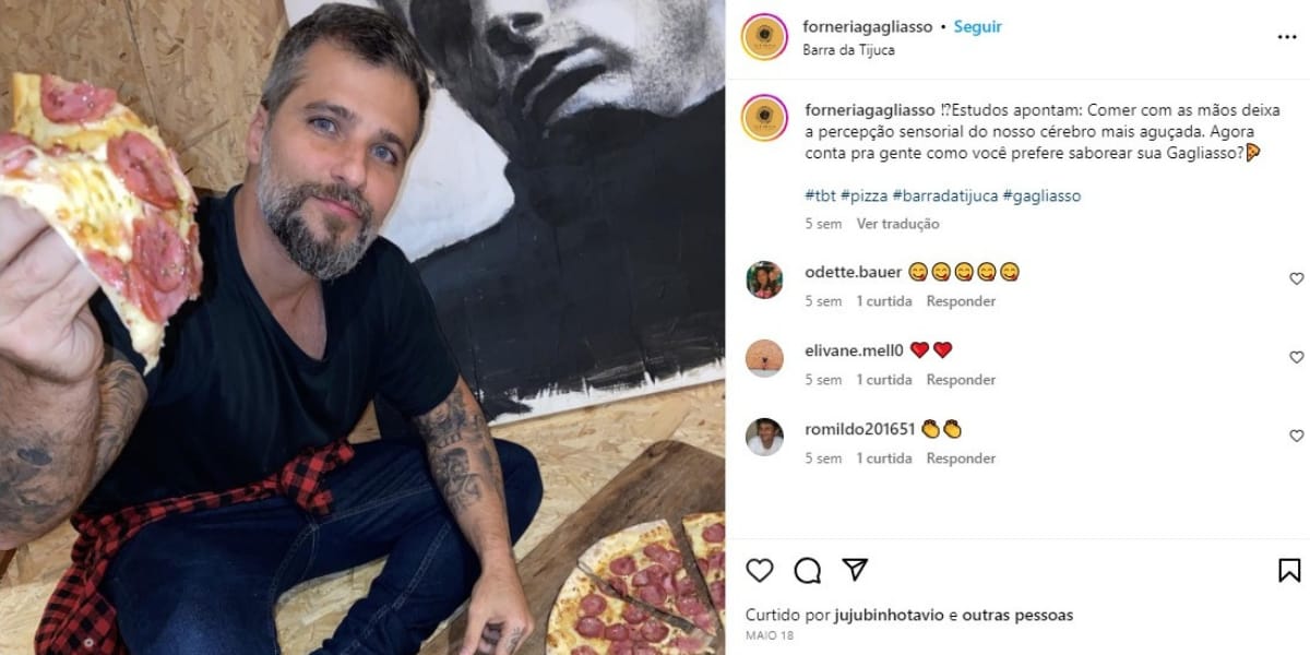Bruno Gagliasso, além de dono, também é o garoto propaganda da Fornaria Gagliasso (Reprodução: Instagram)
