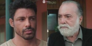 Caio e Antônio em cenas de Terra e Paixão (Foto: Reprodução / Globo)