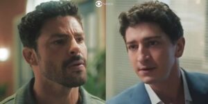 Caio e Daniel em cenas de Terra e Paixão (Foto: Reprodução / Globo / Montagem TV Foco)