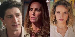 Daniel, Irene e Gladys em cenas de Terra e Paixão (Foto: Reprodução / Globo / Montagem TV Foco)