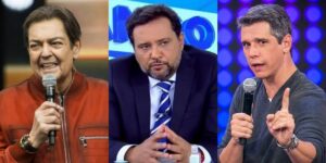 Faustão, Geraldo Luís e Márcio Garcia podem ter novas chances na televisão (Foto: Divulgação/Band/TV Globo - Reprodução/Record)