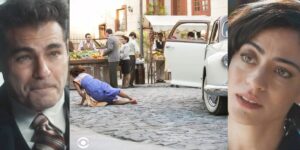 Gaspar (Thiago Lacerda) e Darlene (Carol Castro) em Amor Perfeito (Foto: Reprodução / Globo / Montagem TV Foco)