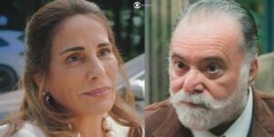 Irene (Gloria Pires) e Antônio (Tony Ramos) em Terra e Paixão (Foto: Reprodução / Globo / Montagem TV Foco)