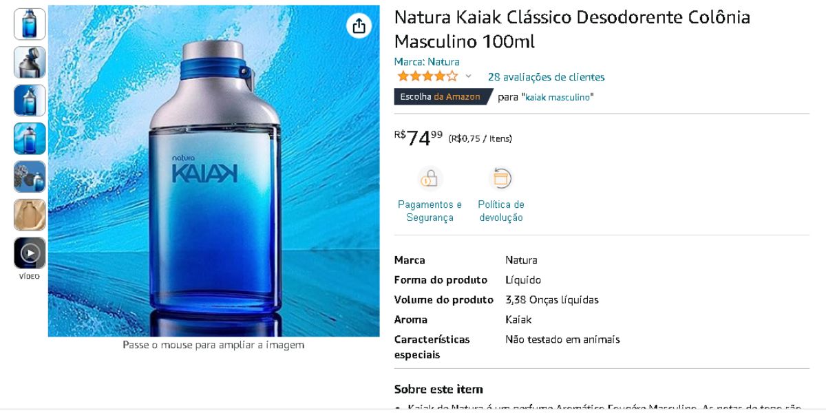 Natura Kaiak Clássico (Reprodução - Amazon)