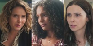 Gladys, Aline e Lucinda em Terra e Paixão (Foto: Reprodução / Globo / Montagem TV Foco)