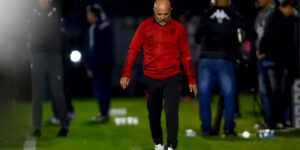 Sampaoli lamenta derrota para o Bragantino — Foto: Marcelo Cortes/ Flamengo