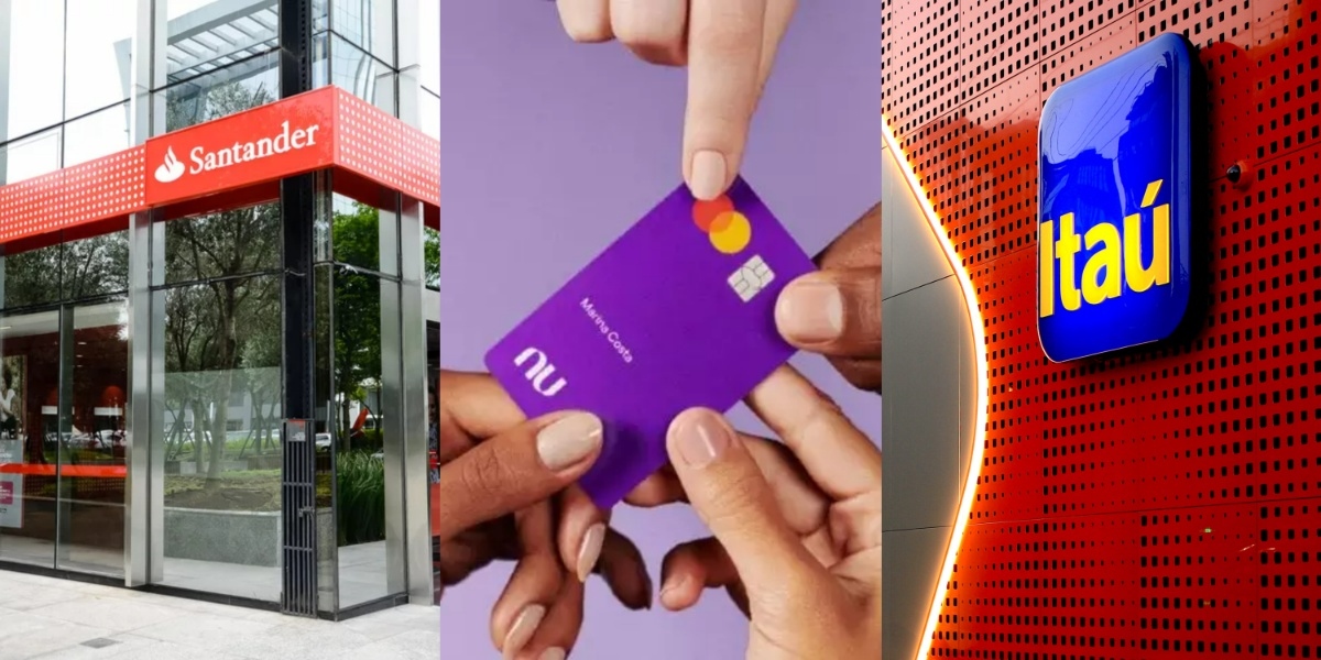 Bancos mudam datas de pagamentos de faturas (Foto: Divulgação/Santander/Nubank/Itaú)