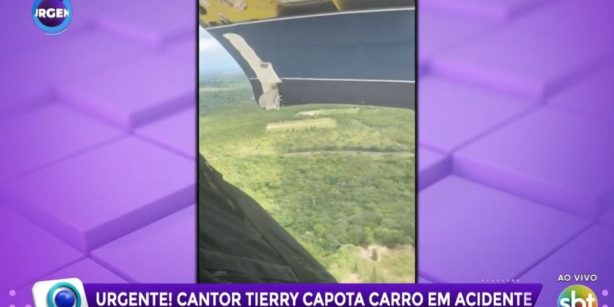 Semana passada, avião com Tierry abriu a porta e causou pânico (Foto: Reprodução/SBT)