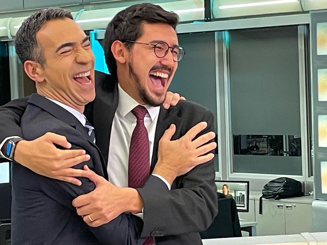 César Tralli ao lado do jornalista Nilson Klava (Foto: Reprodução, Instagram)