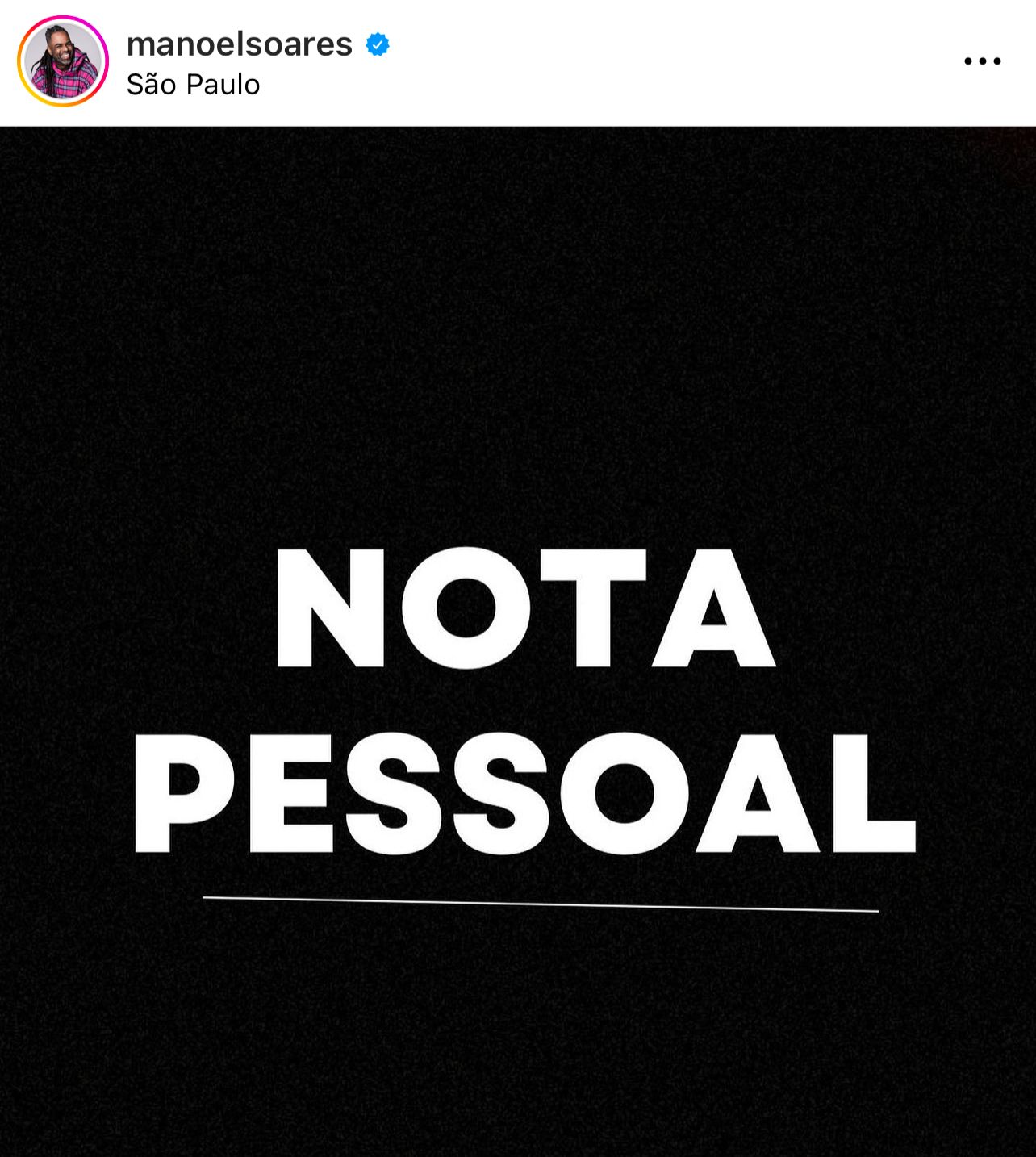 Manoel Soares falou de sua saída da Globo (Foto: Reprodução/ Instagram)
